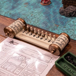 D&D Spell Slot Tracker - Scroll Themed - Dungeons and Dragons 5e/3.5/ADnD Accessory