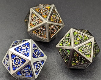 Artificer&#39;s Tinkerer Dice - Metal Polyhedral Dice -  D&D Dice - TTRPG Dice