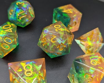 Fey Touched - Sharp Edge Dice -  DnD Dice Set - Polyhedral Dice Set - D&D Dice - TTRPG Dice - Dungeons and Dragons