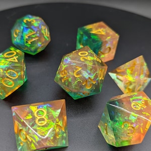 Fey Touched - Sharp Edge Dice -  DnD Dice Set - Polyhedral Dice Set - D&D Dice - TTRPG Dice - Dungeons and Dragons