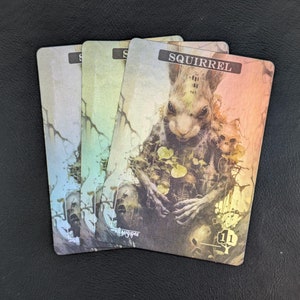 Jetons en feuille d'écureuil - Proxy magiques - Proxy artistique complet - Pack de 3 cartes