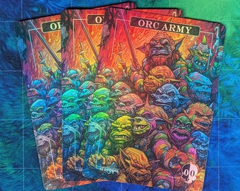 Orc Army Foil Tokens - Magic Proxies - Full Art Proxy - 3 Card Pack