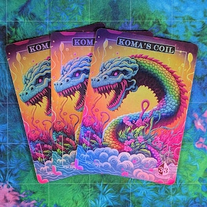 Jetons Koma's Coil Foil - Proxies magiques - Proxy artistique complet - Pack de 3 cartes