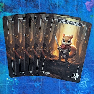 Fichas de Esquilo - Proxies Mágicos Chibi - Proxy de Arte Completa - Pacote de 5 Cartas