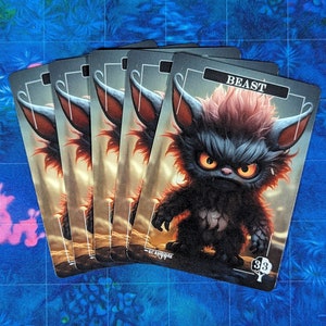 Fichas de Bestia - Proxies Mágicos Chibi - Proxy de Arte Completo - Paquete de 5 Cartas