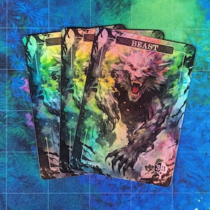 Fichas Foil de Bestia - Proxies Mágicos - Proxy de Arte Completo - Paquete de 3 Cartas
