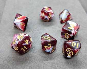Blood Dice -  DnD Dice Set - Polyhedral Dice Set - D&D Dice - TTRPG Dice - Dungeons and Dragons