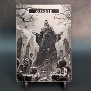 Gettone in metallo Zombie (4/4) - Carta in alluminio spessa 0,5 mm - Gettone Full Art - Gettoni magici