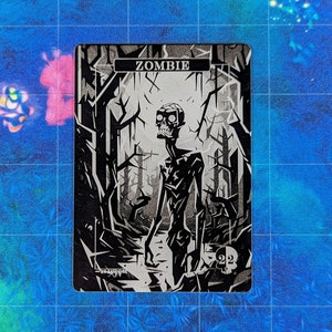 Zombie Metal Token - 0.5mm Thick Aluminum Card - Full Art Token - Magic Tokens