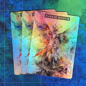 Faerie Rogue Foil Tokens - Magic Proxies - Full Art Proxy - 3 Card Pack