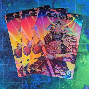 3 Foil Warrior Tokens - Custom Art Proxies