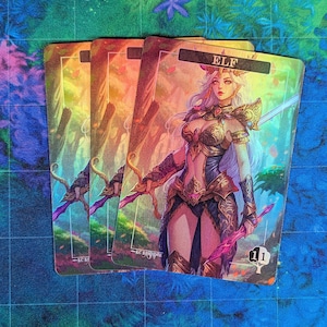 Elf Foil Tokens - Magic Proxies - Full Art Proxy - 3 Card Pack