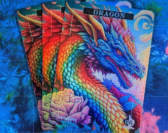 Fichas Metalizadas Dragão 6/6 - Pacote com 3 Cartas