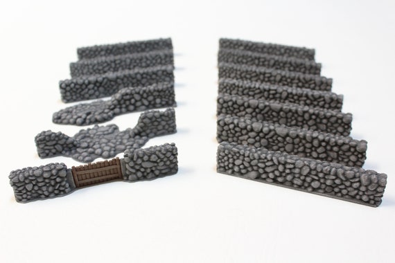 15mm/28mm Scale Cobblestone Wall Set - D&D, Dungeons and Dragons, Tabletop Gaming, Pathfinder, Warhammer, War Gaming