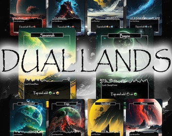 Foil/Holographic Dual Lands (10 Card Pack) - Magic Proxies - Space Themed - Full Art Proxies