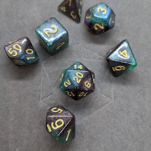 Cave Nebula Galaxy Set -  DnD Dice Set - Polyhedral Dice Set - D&D Dice - TTRPG Dice - Dungeons and Dragons