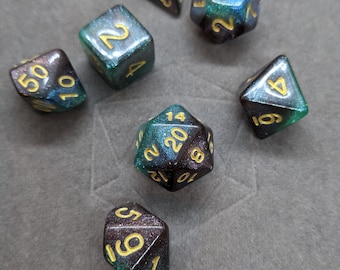 Cave Nebula Galaxy Set -  DnD Dice Set - Polyhedral Dice Set - D&D Dice - TTRPG Dice - Dungeons and Dragons