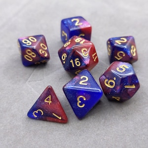 Rosette Nebula Galaxy Set DnD Dice Set - Polyhedral Dice Set - D&D Dice - TTRPG Dice - Dungeons and Dragons