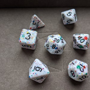Splatter Paint Dice -  DnD Dice Set - Polyhedral Dice Set - D&D Dice - TTRPG Dice - Dungeons and Dragons