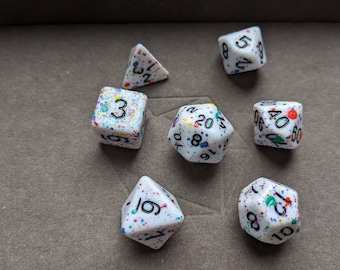 Splatter Paint Dice -  DnD Dice Set - Polyhedral Dice Set - D&D Dice - TTRPG Dice - Dungeons and Dragons