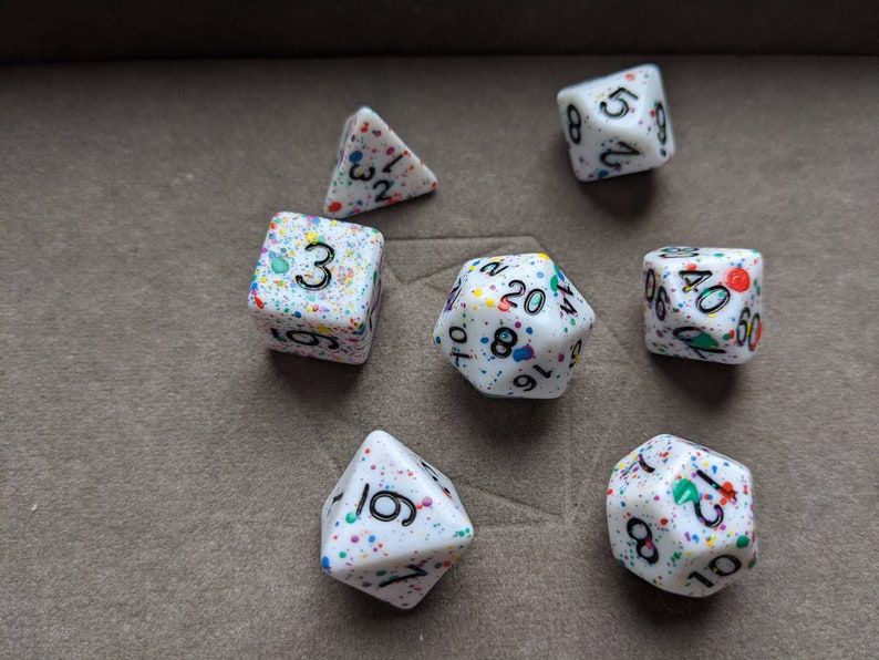 Splatter Paint Dice Dnd Dice Set Polyhedral Dice Set D&D Etsy