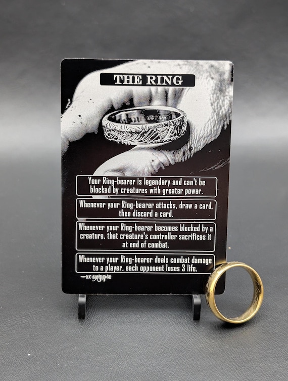 The Ring Token - Ringbearer Tracker - (includes Ring + Engraved Aluminum Card) - Magic the Gathering - Etsy The Ring Token - Ringbearer Tracker - (includes Ring + Engraved Aluminum Card) - Magic the Gathering - Etsy