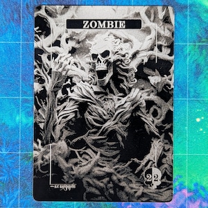 Zombie Metal Token - 0,5 mm dicke Aluminiumkarte - Full Art Token - Magic Tokens