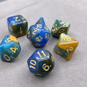 Stellar Jet Nebula Galaxy Set DnD Dice Set - Polyhedral Dice Set - D&D Dice - TTRPG Dice - Dungeons and Dragons