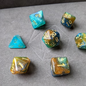 Cat&#39;s Eye Nebula Galaxy Set -  DnD Dice Set - Polyhedral Dice Set - D&D Dice - TTRPG Dice - Dungeons and Dragons