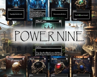 Foil/Holographic Power 9 (1 of each, 9 Total) - Magic Proxies - Mox Proxies, Black Lotus Proxy, Timetwister Proxy, Ancestral Recall Proxy
