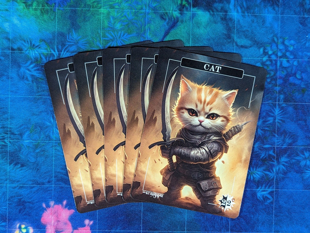 Cat Tokens Chibi Magic Proxies Full Art Proxy 5 Card Pack Etsy