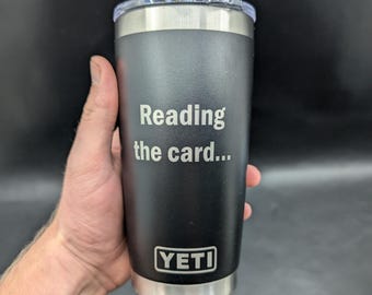 Reading the Card Explains the Card - 20oz YETI Rambler - Magslider Lid - Stainless Steel Tumbler - MTG Magic Meme Tumbler - MTG Gift