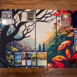 Premium Spielmatte - 60 x 35 cm - 3 mm Dicke - Genähte Kante - Sammelkartenspiel & Magic the Gathering