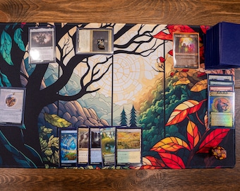 Premium Playmat - 24&quot; x 14&quot; - 3mm Thick - Stitched Edge - Trading Card Game & Magic the Gathering