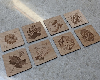 D&D Themed Drink Coasters! - 4" Large Wooden Coaster