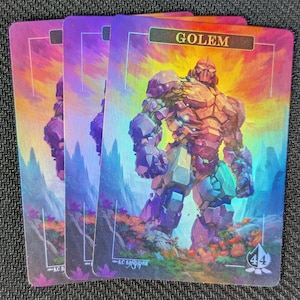 Golem Foil Tokens - Magic Proxies - Full Art Proxy - 3 Card Pack