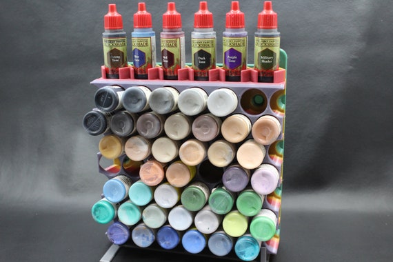 Organisateur de peinture modèle 45 bouteilles Support de peinture Support  mural ou support de table Spécifiquement pour les flacons compte-gouttes Ø1  Design en nid d'abeille -  France