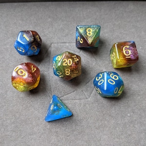 Helix Nebula Galaxy Set -  DnD Dice Set - Polyhedral Dice Set - D&D Dice - TTRPG Dice - Dungeons and Dragons