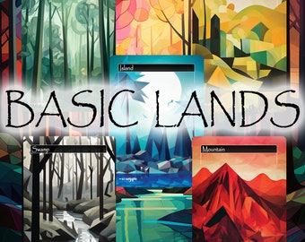 Basic Lands - Veelhoekthema (folie) - Magic Proxy's - Full Art Proxy's