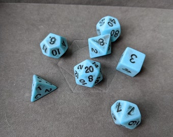 Blue Bones -  DnD Dice Set - Polyhedral Dice Set - D&D Dice - TTRPG Dice - Dungeons and Dragons