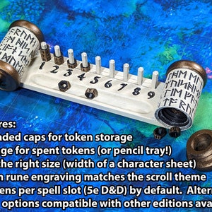 D&D Spell Slot Tracker Scroll Themed Dungeons and Dragons 5e/3.5/ADnD Accessory image 6