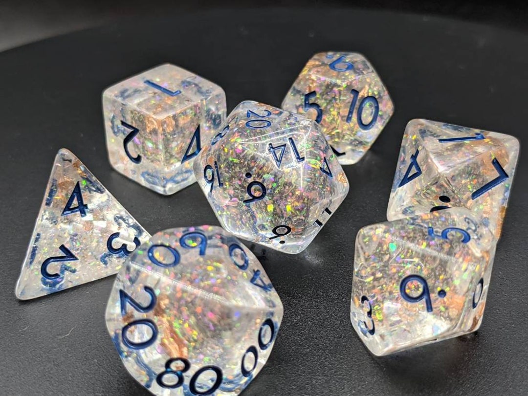 Resin Glitter Bomb Dice Dnd Dice Set Polyhedral Dice Set D&D Dice TTRPG