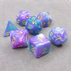 Cotton Candy Galaxy Set DnD Dice Set - Polyhedral Dice Set - D&D Dice - TTRPG Dice - Dungeons and Dragons