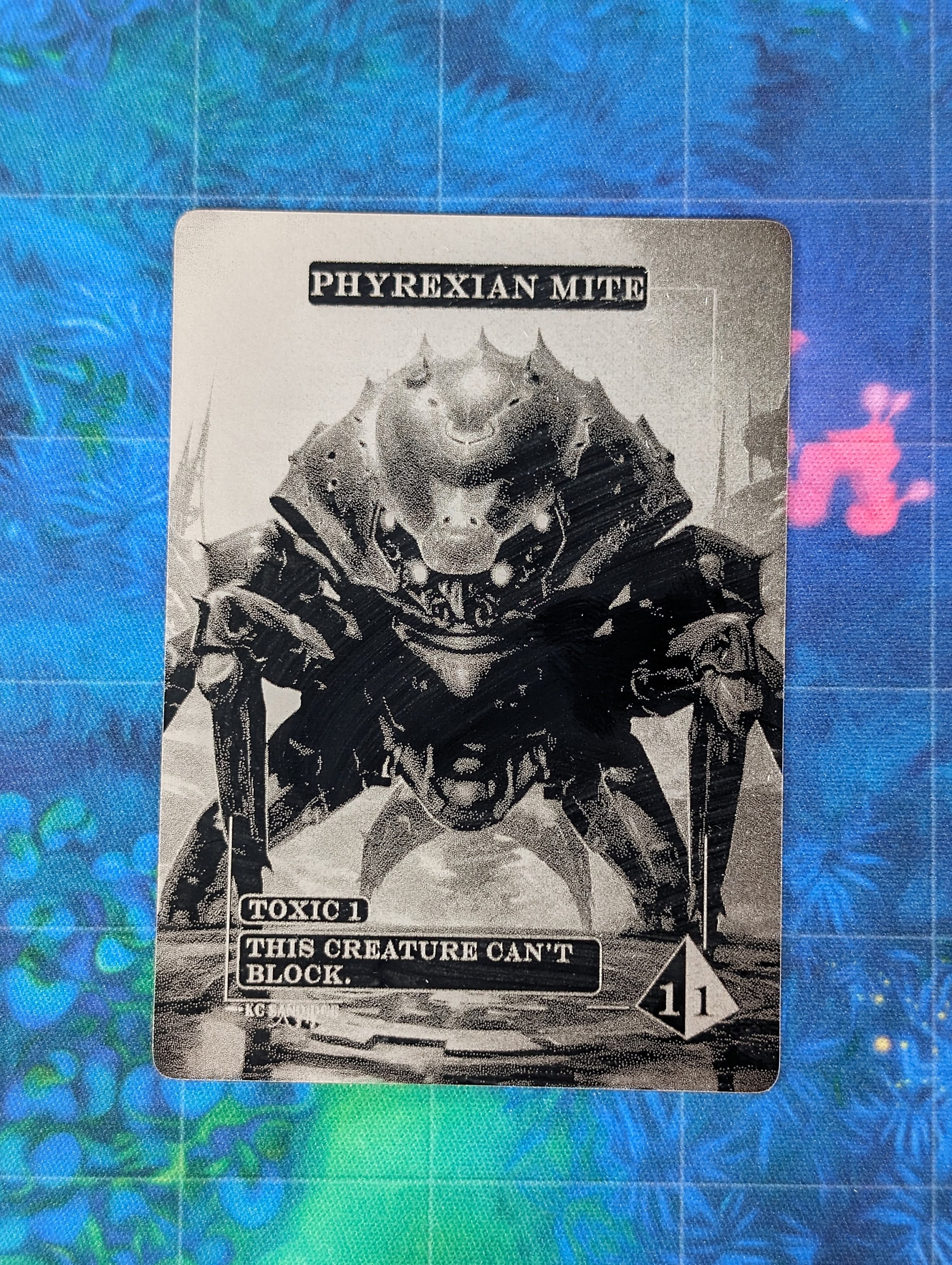 Phyrexian Mite Metal Token - 0.5mm Thick Aluminum Card - Full Art Token ...