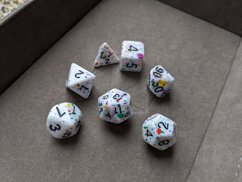 Splatter Paint Dice Dnd Dice Set Polyhedral Dice Set D&D Etsy