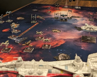 Space Themed Battle Mat - Game Mat - Wargaming Mat - Star Realms, X Wing Miniatures, D&D Space Battlemat - 3x3 and 3x6