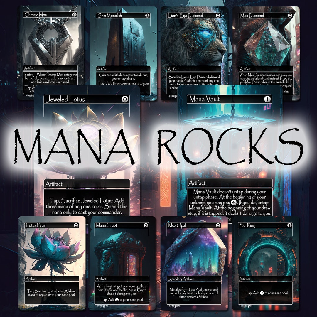 0 Cast Mana Rocks Foil/holographic Mana Rock Artifacts (1 of Each, 10 Total) - Magic ...