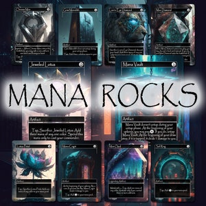 Folie/holografische mana-rockartefacten (1 van elk, 10 in totaal) - Magic Proxy's - Cyberpunkproxy's - Full Art Proxy