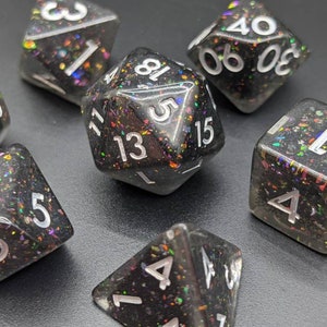 Resin Disco Party Dice -  DnD Dice Set - Polyhedral Dice Set - D&D Dice - TTRPG Dice - Dungeons and Dragons