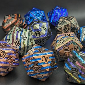 33mm Oversized Metal D20 - Dungeons and Dragons Desk Ornament -  D&D Dice - TTRPG Dice